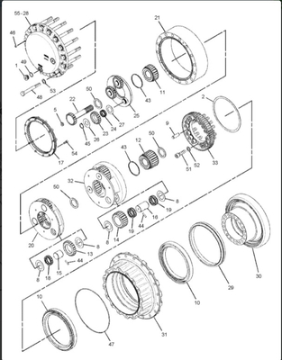 OEM Excavator Travel Device DH60-7  Hydraulic Travel Gearbox
